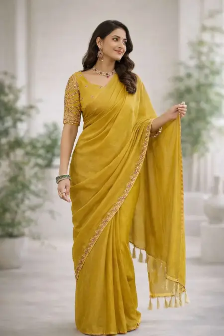 Mustard Art Silk Bollywood Saree (Regular Sari)