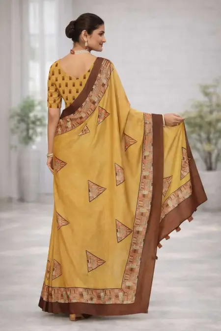 Mustard Art Silk Bollywood Saree (Regular Sari) view 2