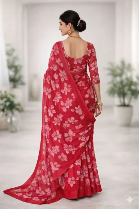 Magenta Georgette Bandhani Saree (Regular Sari) view 2