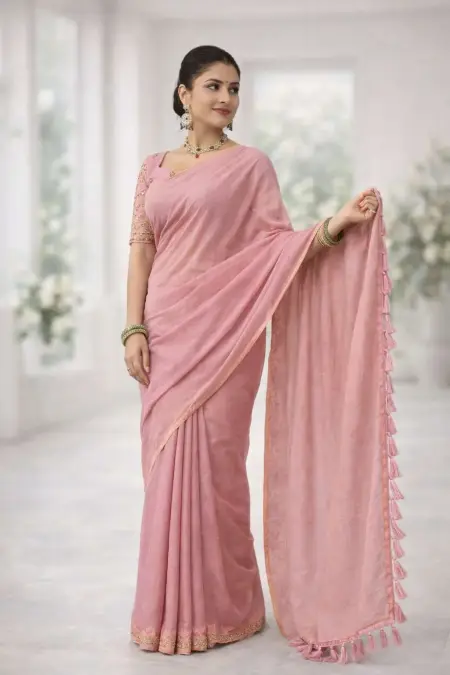 Pink Art Silk Bollywood Saree (Regular Sari)