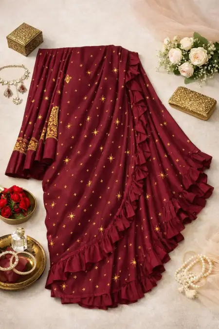 Maroon Art Silk Saree (Regular Sari) view 4