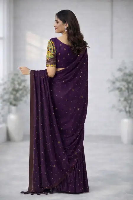 Purple Art Silk Saree (Regular Sari) view 2