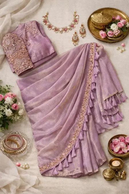 Nude Art Silk Bollywood Saree (Regular Sari) view 4