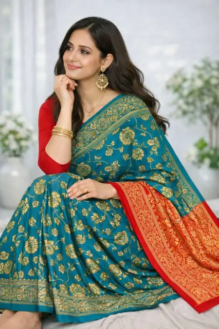 Pink, Rama Banarasi Silk Banarasi Saree - Casual (Regular Sari) (Free Size) view 3