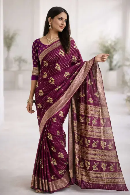 Maroon, Red, Rust, Wine Banarasi Silk Banarasi Saree (Regular Sari)