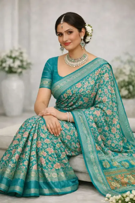 Rama Banarasi Silk Banarasi Saree (Regular Sari) view 3