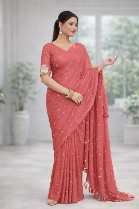 Gajari Georgette Bollywood Saree (Regular Sari)