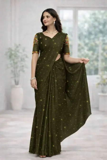 Brown Art Silk Saree (Regular Sari)