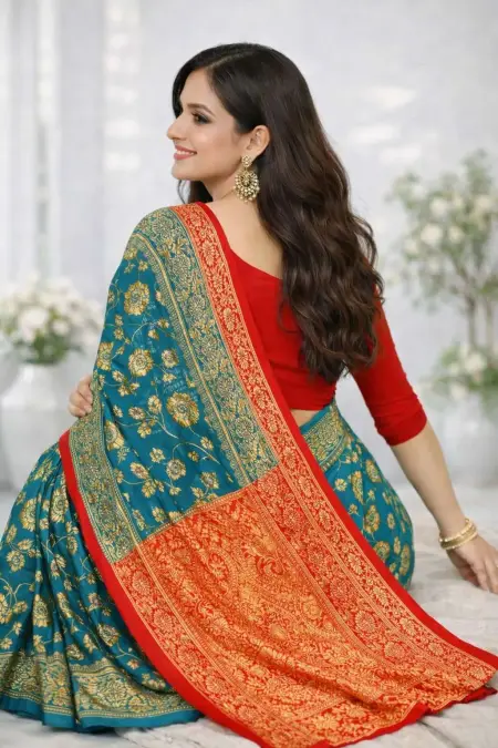 Pink, Rama Banarasi Silk Banarasi Saree - Casual (Regular Sari) (Free Size) view 4