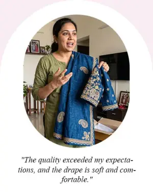 "The quality exceeded my expectations, and the drape is soft and comfortable."