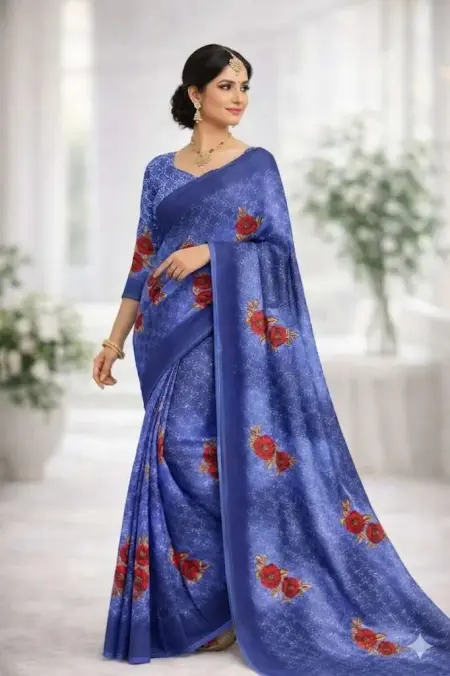 Blue Georgette Bandhani Saree (Regular Sari)