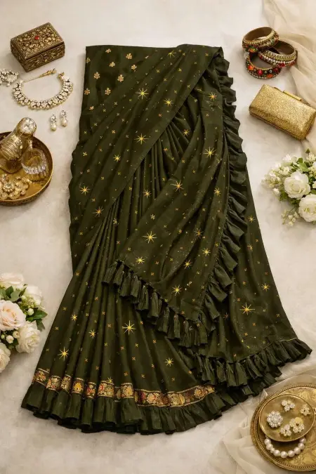 Brown Art Silk Saree (Regular Sari) view 4