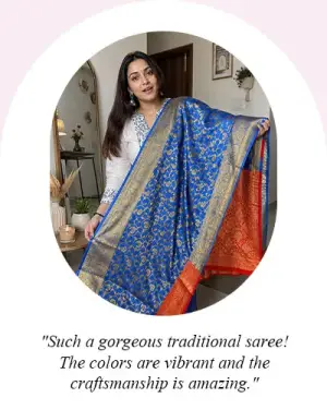 "Such a gorgeous traditional saree! The colors are vibrant and the craftsmanship is amazing."