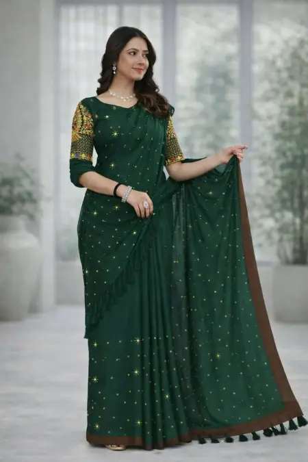 Dark Green Art Silk Saree (Regular Sari)
