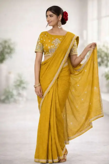 Mustard Art Silk Bollywood Saree (Regular Sari)