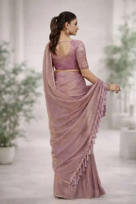 Nude Art Silk Bollywood Saree (Regular Sari) view 2