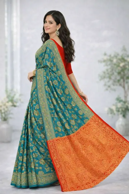 Pink, Rama Banarasi Silk Banarasi Saree - Casual (Regular Sari) (Free Size) view 2