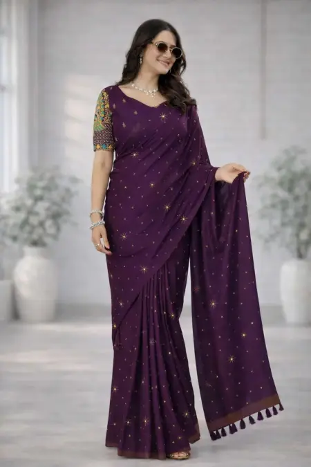 Purple Art Silk Saree (Regular Sari)