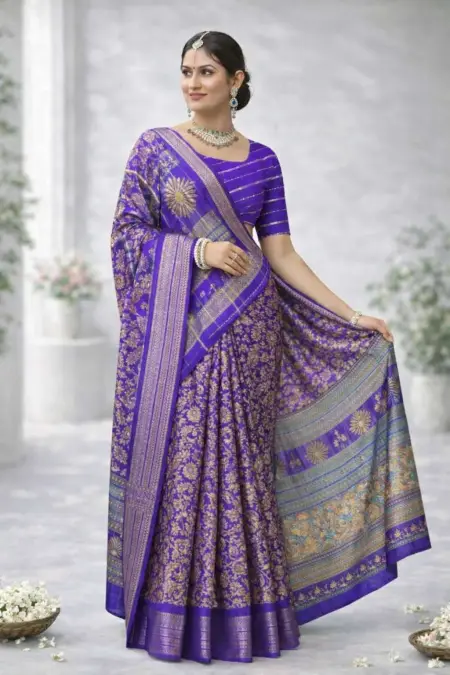Purple Banarasi Silk Banarasi Saree (Regular Sari)