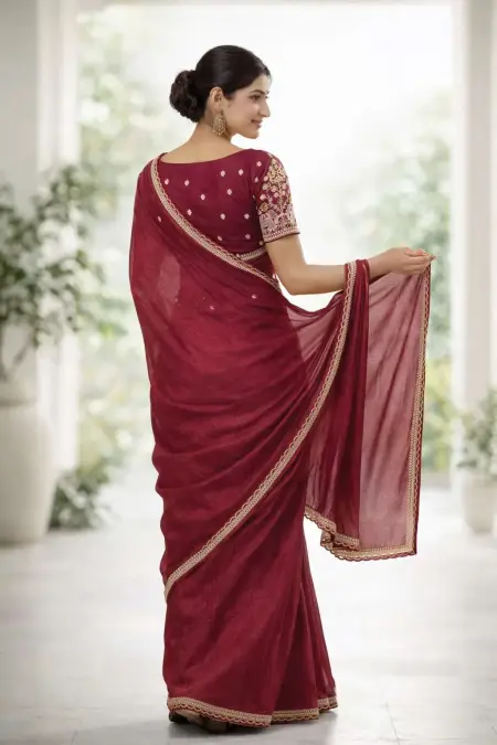Red Art Silk Bollywood Saree (Regular Sari) view 2