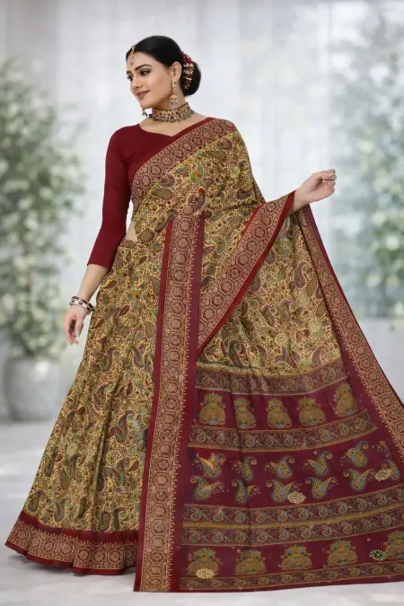 Red Cotton Bollywood Saree (Regular Sari)