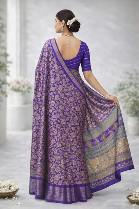 Purple Banarasi Silk Banarasi Saree (Regular Sari) view 2