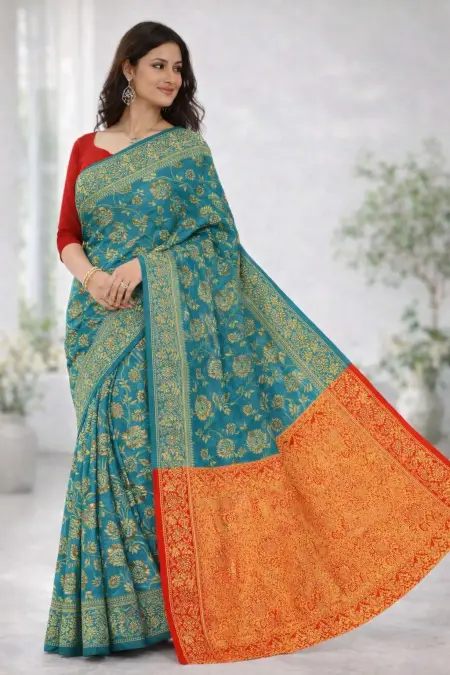 Pink, Rama Banarasi Silk Banarasi Saree - Casual (Regular Sari) (Free Size)