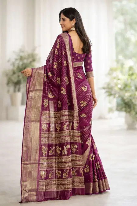 Maroon, Red, Rust, Wine Banarasi Silk Banarasi Saree (Regular Sari) view 2