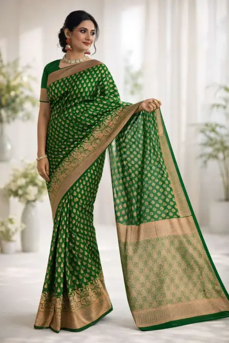 Green, Mehendi Art Silk Banarasi Saree