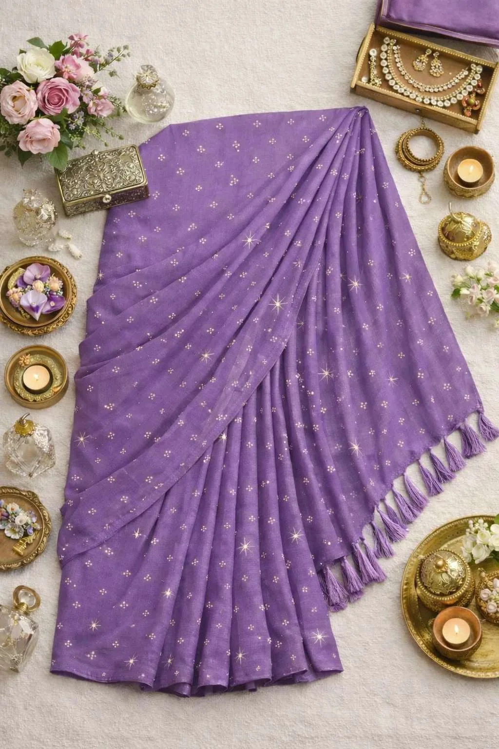 Purple Georgette Bollywood Saree (Regular Sari) view 4