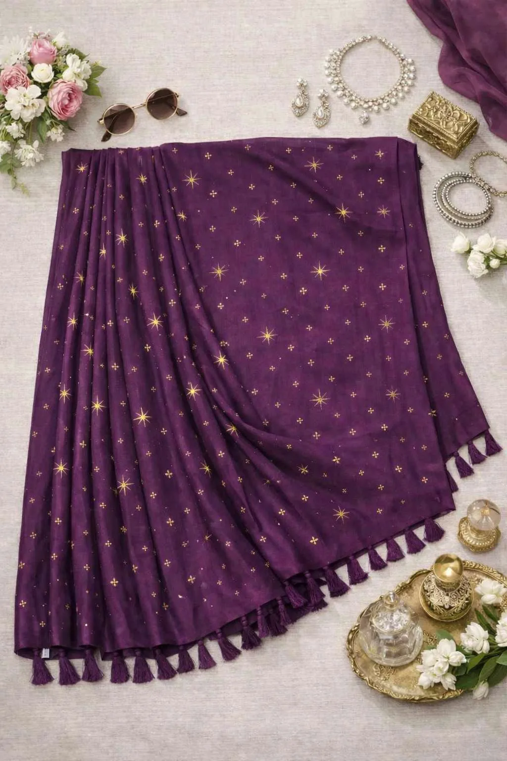 Purple Art Silk Saree (Regular Sari) view 4