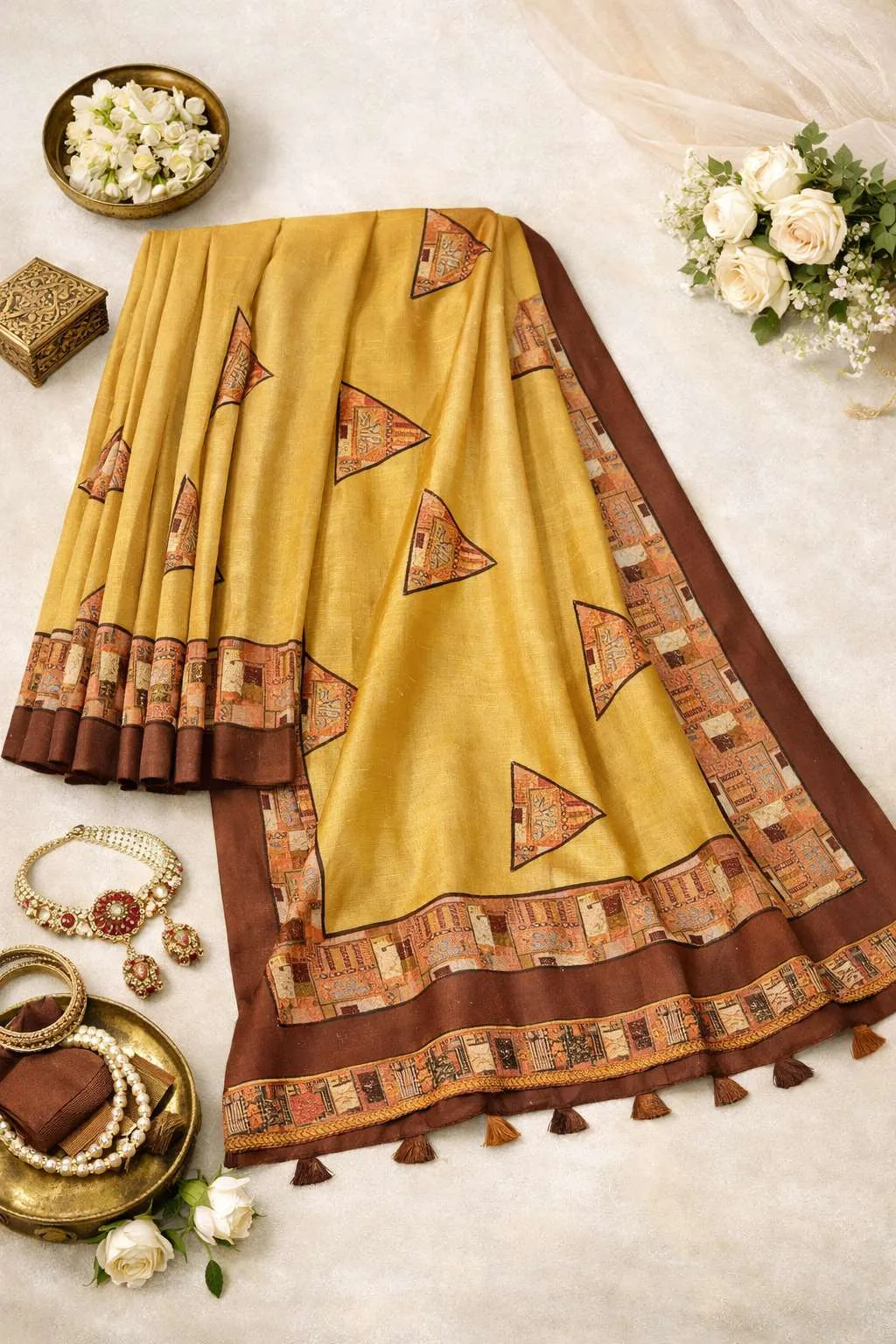 Mustard Art Silk Bollywood Saree (Regular Sari) view 4
