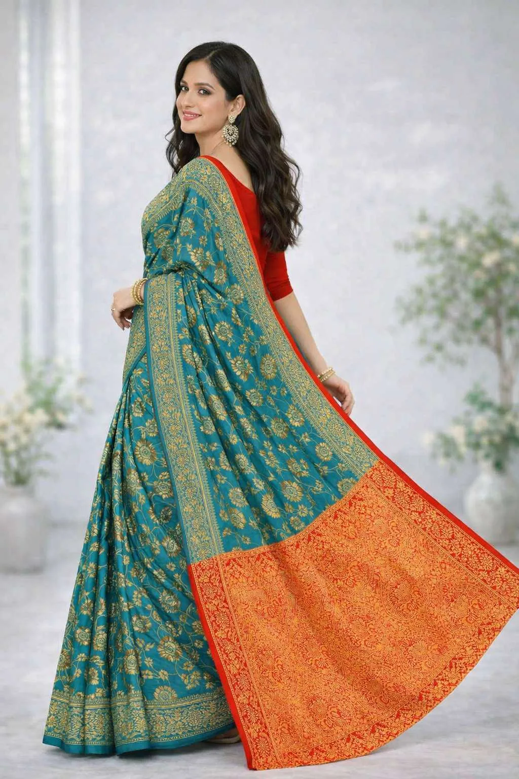 Pink, Rama Banarasi Silk Banarasi Saree - Casual (Regular Sari) (Free Size) view 2