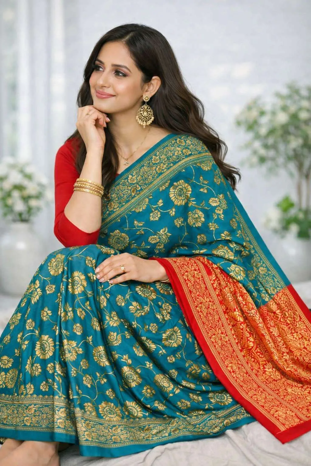 Pink, Rama Banarasi Silk Banarasi Saree - Casual (Regular Sari) (Free Size) view 3